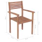 vidaXL Sedie da Giardino Impilabili con Cuscini 6 pz Massello di Teak vidaXL Sedie da Giardino Impilabili con Cuscini 6 pz Massello di Teak