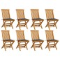 vidaXL Sedie da Giardino con Cuscini Antracite 8 pz Massello di Teak