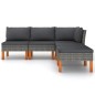 Set Divani da Giardino 5 pz con Cuscini in Polyrattan Grigio Set Divani da Giardino 5 pz con Cuscini in Polyrattan Grigio