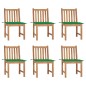 vidaXL Sedie da Giardino 6 pz con Cuscini in Legno Massello di Teak vidaXL Sedie da Giardino 6 pz con Cuscini in Legno Massello di Teak