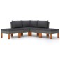 Set Divani da Giardino 5 pz con Cuscini in Polyrattan Grigio Set Divani da Giardino 5 pz con Cuscini in Polyrattan Grigio