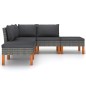 Set Divani da Giardino 5 pz con Cuscini in Polyrattan Grigio Set Divani da Giardino 5 pz con Cuscini in Polyrattan Grigio