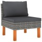 Set Divani da Giardino 5 pz con Cuscini in Polyrattan Grigio Set Divani da Giardino 5 pz con Cuscini in Polyrattan Grigio