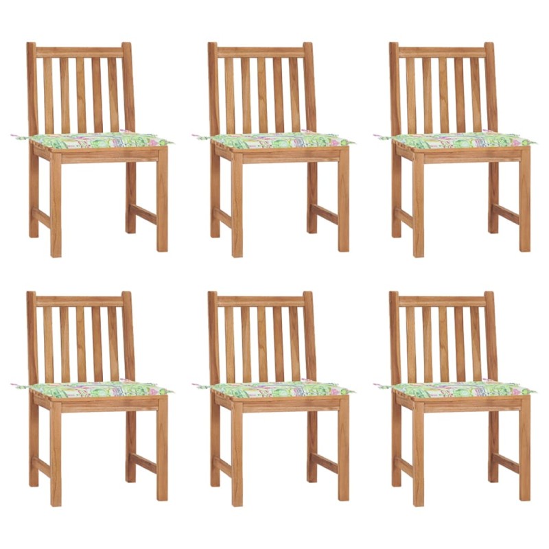 vidaXL Sedie da Giardino 6 pz con Cuscini in Legno Massello di Teak vidaXL Sedie da Giardino 6 pz con Cuscini in Legno Massello di Teak