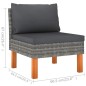 Set Divani da Giardino 5 pz con Cuscini in Polyrattan Grigio Set Divani da Giardino 5 pz con Cuscini in Polyrattan Grigio