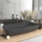 Lavabo Lusso Rettangolare Grigio Scuro Opaco 71x38 cm Ceramica Lavabo Lusso Rettangolare Grigio Scuro Opaco 71x38 cm Ceramica