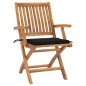 vidaXL Sedie da Giardino Pieghevoli con Cuscini 4 pz Massello di Teak