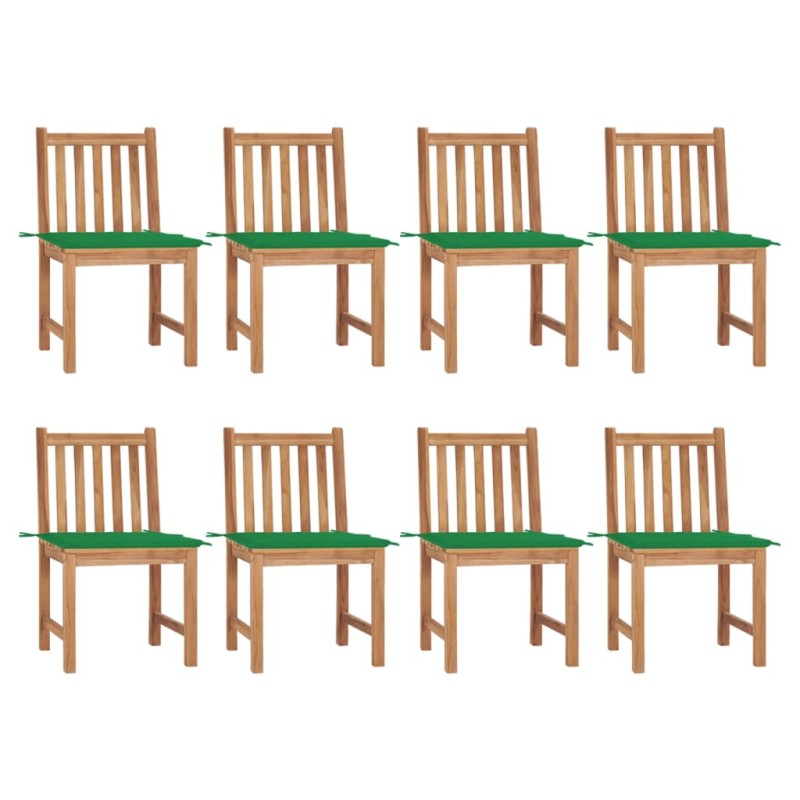 vidaXL Sedie da Giardino con Cuscini 8 pz in Legno Massello di Teak vidaXL Sedie da Giardino con Cuscini 8 pz in Legno Massello di Teak