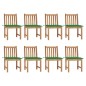 vidaXL Sedie da Giardino con Cuscini 8 pz in Legno Massello di Teak vidaXL Sedie da Giardino con Cuscini 8 pz in Legno Massello di Teak