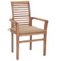 vidaXL Sedie da Pranzo 8 pz con Cuscini Beige in Massello di Teak vidaXL Sedie da Pranzo 8 pz con Cuscini Beige in Massello di Teak