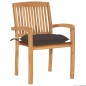 vidaXL Sedie da Giardino Impilabili 8 pz con Cuscini Massello di Teak vidaXL Sedie da Giardino Impilabili 8 pz con Cuscini Massello di Teak
