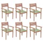 vidaXL Sedie da Giardino Impilabili con Cuscini 6 pz Massello di Teak vidaXL Sedie da Giardino Impilabili con Cuscini 6 pz Massello di Teak