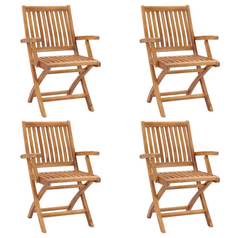 vidaXL Sedie da Giardino Pieghevoli 4 pz in Legno Massello di Teak vidaXL Sedie da Giardino Pieghevoli 4 pz in Legno Massello di Teak