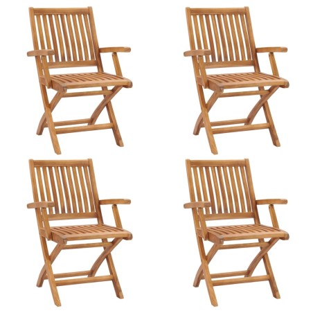 vidaXL Sedie da Giardino Pieghevoli 4 pz in Legno Massello di Teak