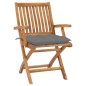 vidaXL Sedie da Giardino Pieghevoli con Cuscini 8 pz Massello di Teak
