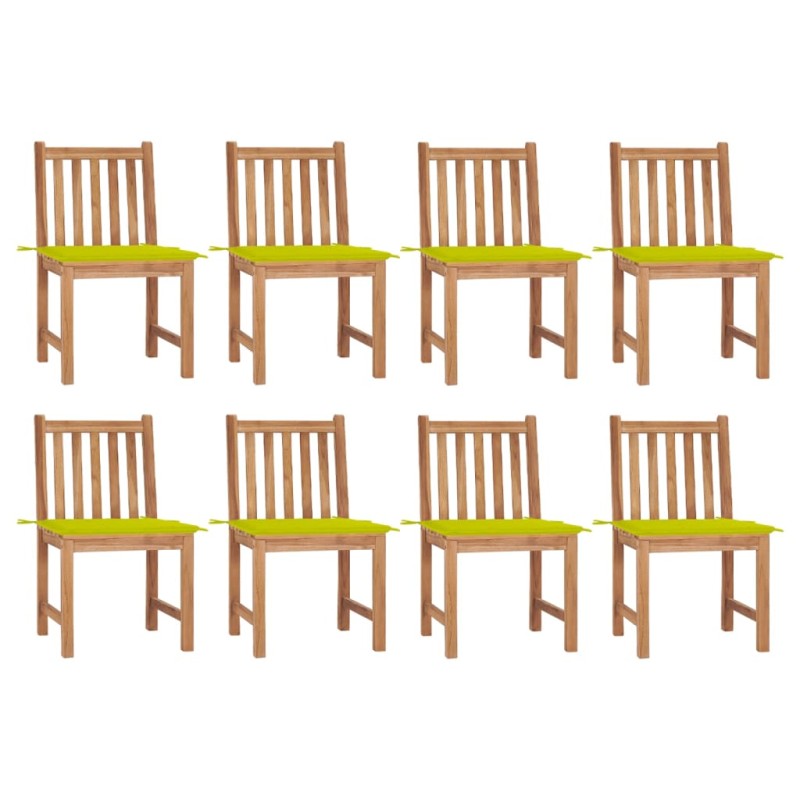 vidaXL Sedie da Giardino con Cuscini 8 pz in Legno Massello di Teak vidaXL Sedie da Giardino con Cuscini 8 pz in Legno Massello di Teak