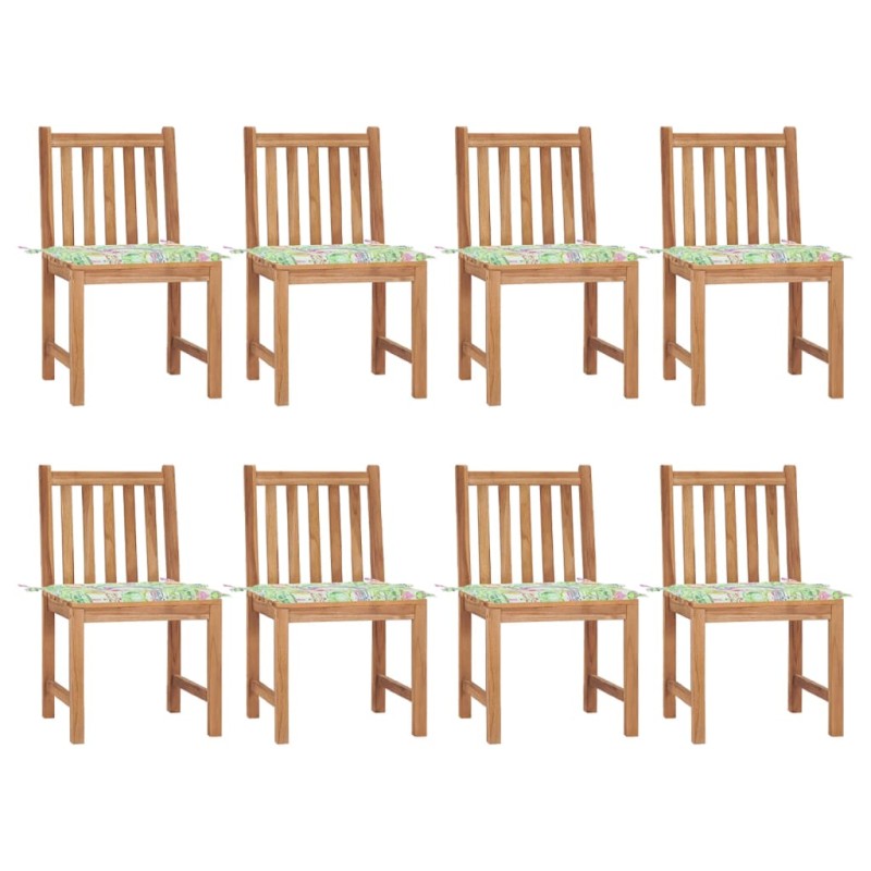 vidaXL Sedie da Giardino con Cuscini 8 pz in Legno Massello di Teak vidaXL Sedie da Giardino con Cuscini 8 pz in Legno Massello di Teak
