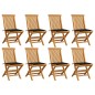 vidaXL Sedie da Giardino con Cuscini Neri 8 pz in Massello di Teak vidaXL Sedie da Giardino con Cuscini Neri 8 pz in Massello di Teak