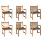 vidaXL Sedie da Giardino 6 pz con Cuscini Antracite Massello di Teak vidaXL Sedie da Giardino 6 pz con Cuscini Antracite Massello di Teak