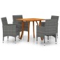 vidaXL Set Mobili da Pranzo per Giardino 5 pz Grigio