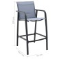 vidaXL Set Bar da Giardino 5 pz Nero e Grigio vidaXL Set Bar da Giardino 5 pz Nero e Grigio