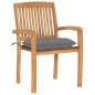 vidaXL Sedie da Giardino Impilabili 4 pz con Cuscini Massello di Teak vidaXL Sedie da Giardino Impilabili 4 pz con Cuscini Massello di Teak