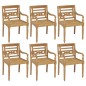 vidaXL Sedie Batavia con Cuscini 6 pz in Legno Massello di Teak vidaXL Sedie Batavia con Cuscini 6 pz in Legno Massello di Teak