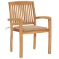 vidaXL Sedie da Giardino Impilabili 4 pz con Cuscini Massello di Teak vidaXL Sedie da Giardino Impilabili 4 pz con Cuscini Massello di Teak