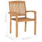 vidaXL Sedie da Giardino Impilabili 4 pz con Cuscini Massello di Teak vidaXL Sedie da Giardino Impilabili 4 pz con Cuscini Massello di Teak