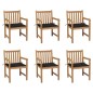 vidaXL Sedie da Giardino 6 pz con Cuscini Neri in Massello di Teak vidaXL Sedie da Giardino 6 pz con Cuscini Neri in Massello di Teak