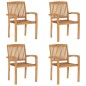 vidaXL Sedie da Giardino Impilabili 4 pz in Legno Massello di Teak vidaXL Sedie da Giardino Impilabili 4 pz in Legno Massello di Teak