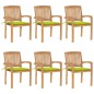 vidaXL Sedie da Giardino Impilabili con Cuscini 6 pz Massello di Teak vidaXL Sedie da Giardino Impilabili con Cuscini 6 pz Massello di Teak