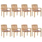 vidaXL Sedie da Giardino Impilabili 8 pz con Cuscini Massello di Teak vidaXL Sedie da Giardino Impilabili 8 pz con Cuscini Massello di Teak