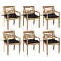 vidaXL Sedie Batavia con Cuscini 6 pz in Legno Massello di Teak vidaXL Sedie Batavia con Cuscini 6 pz in Legno Massello di Teak