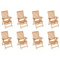 vidaXL Sedie Reclinabili da Giardino 8 pz in Legno Massello di Teak vidaXL Sedie Reclinabili da Giardino 8 pz in Legno Massello di Teak