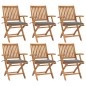 vidaXL Sedie da Giardino Pieghevoli con Cuscini 6 pz Massello di Teak