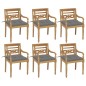 vidaXL Sedie Batavia con Cuscini 6 pz in Legno Massello di Teak vidaXL Sedie Batavia con Cuscini 6 pz in Legno Massello di Teak