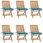 vidaXL Sedie da Giardino Pieghevoli con Cuscini 6 pz Massello di Teak vidaXL Sedie da Giardino Pieghevoli con Cuscini 6 pz Massello di Teak