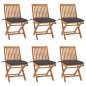 vidaXL Sedie da Giardino Pieghevoli con Cuscini 6 pz Massello di Teak
