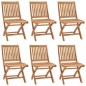vidaXL Sedie da Giardino Pieghevoli con Cuscini 6 pz Massello di Teak