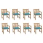 vidaXL Sedie da Giardino 8 pz con Cuscini Blu in Massello di Teak vidaXL Sedie da Giardino 8 pz con Cuscini Blu in Massello di Teak