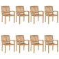vidaXL Sedie da Giardino Impilabili 8 pz con Cuscini Massello di Teak vidaXL Sedie da Giardino Impilabili 8 pz con Cuscini Massello di Teak