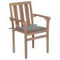 vidaXL Sedie da Giardino Impilabili con Cuscini 6 pz Massello di Teak vidaXL Sedie da Giardino Impilabili con Cuscini 6 pz Massello di Teak
