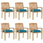 vidaXL Sedie da Giardino Impilabili con Cuscini 6 pz Massello di Teak vidaXL Sedie da Giardino Impilabili con Cuscini 6 pz Massello di Teak