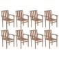 vidaXL Sedie da Giardino Impilabili con Cuscini 8 pz Massello di Teak vidaXL Sedie da Giardino Impilabili con Cuscini 8 pz Massello di Teak