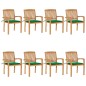 vidaXL Sedie da Giardino Impilabili 8 pz con Cuscini Massello di Teak vidaXL Sedie da Giardino Impilabili 8 pz con Cuscini Massello di Teak