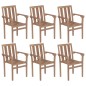 vidaXL Sedie da Giardino Impilabili con Cuscini 6 pz Massello di Teak vidaXL Sedie da Giardino Impilabili con Cuscini 6 pz Massello di Teak