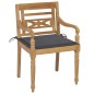 vidaXL Sedie Batavia con Cuscini 6 pz in Legno Massello di Teak vidaXL Sedie Batavia con Cuscini 6 pz in Legno Massello di Teak