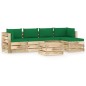vidaXL Set Salotto da Giardino con Cuscini 6 pz Legno Impregnato Verde vidaXL Set Salotto da Giardino con Cuscini 6 pz Legno Impregnato Verde