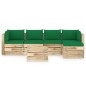 vidaXL Set Salotto da Giardino con Cuscini 6 pz Legno Impregnato Verde vidaXL Set Salotto da Giardino con Cuscini 6 pz Legno Impregnato Verde
